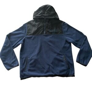 Aeropostale Men's Size XL Navy Blue Quarter Zip Hooded Fleece Y2K 2000s